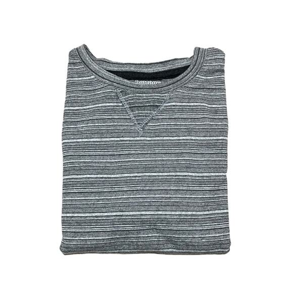 Bottoms Out 1983 Long Sleeve Striped Tee Shirt Grey White Large - Picture 1 of 6